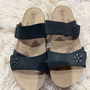Josef Seibel Black Floral Women's Sandals